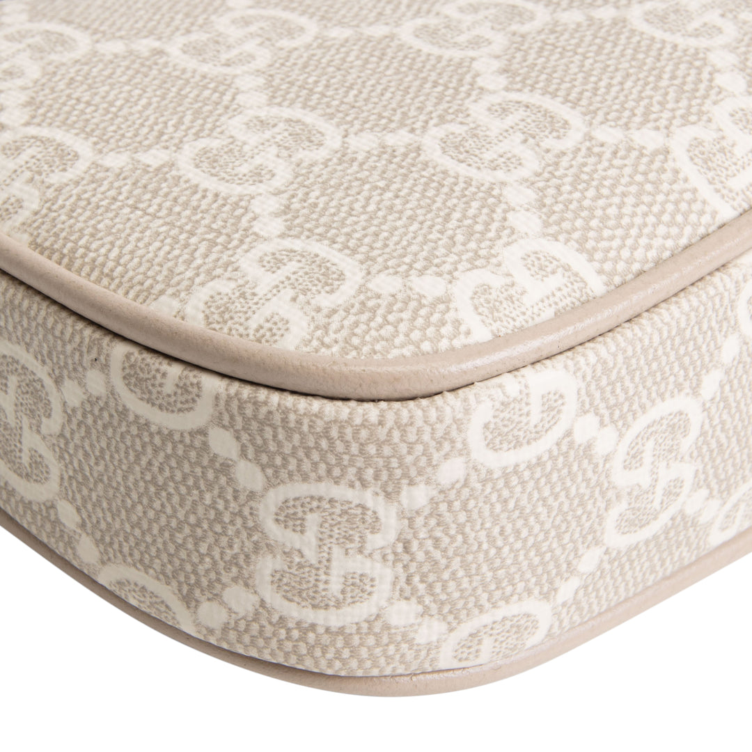 GUCCI GG Supreme Mini Ophidia Shoulder Bag - Beige & White