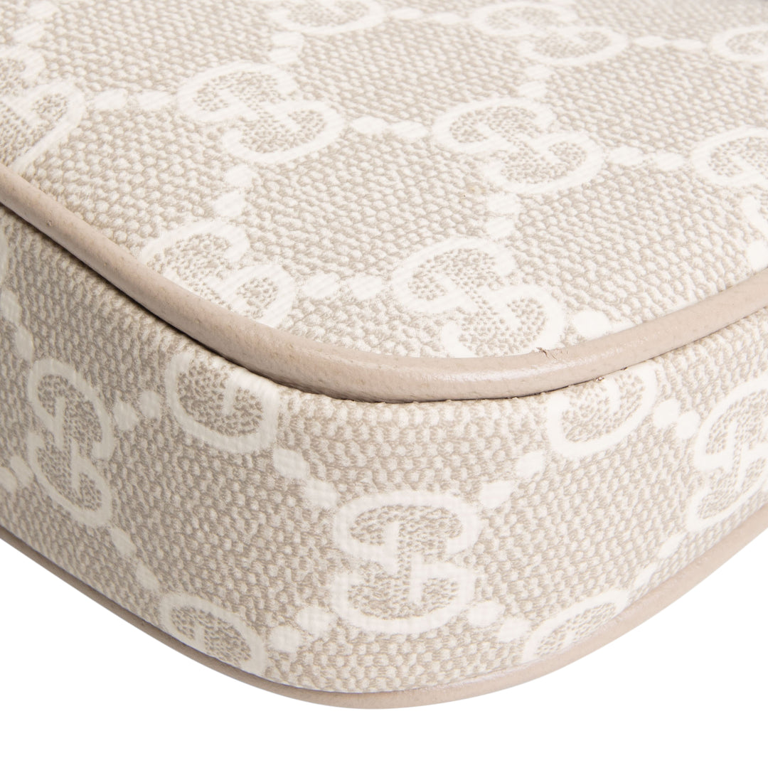 GUCCI GG Supreme Mini Ophidia Shoulder Bag - Beige & White