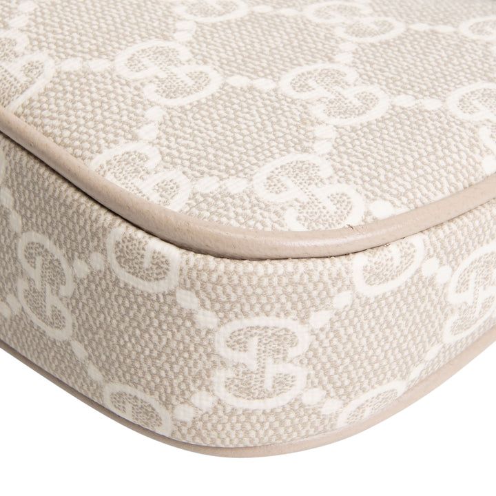 GUCCI GG Supreme Mini Ophidia Shoulder Bag - Beige & White