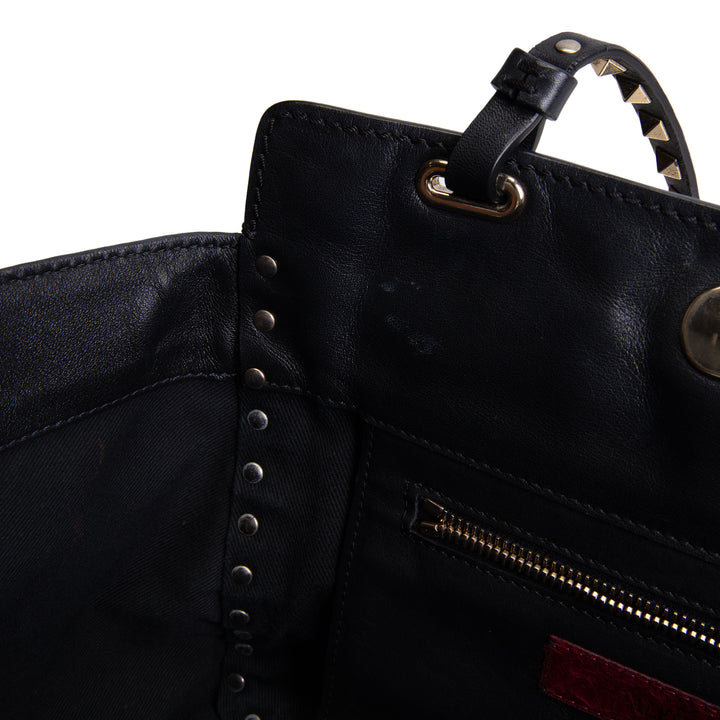 VALENTINO Rockstud Top Handle Bag - Black OUTLET FINAL SALE