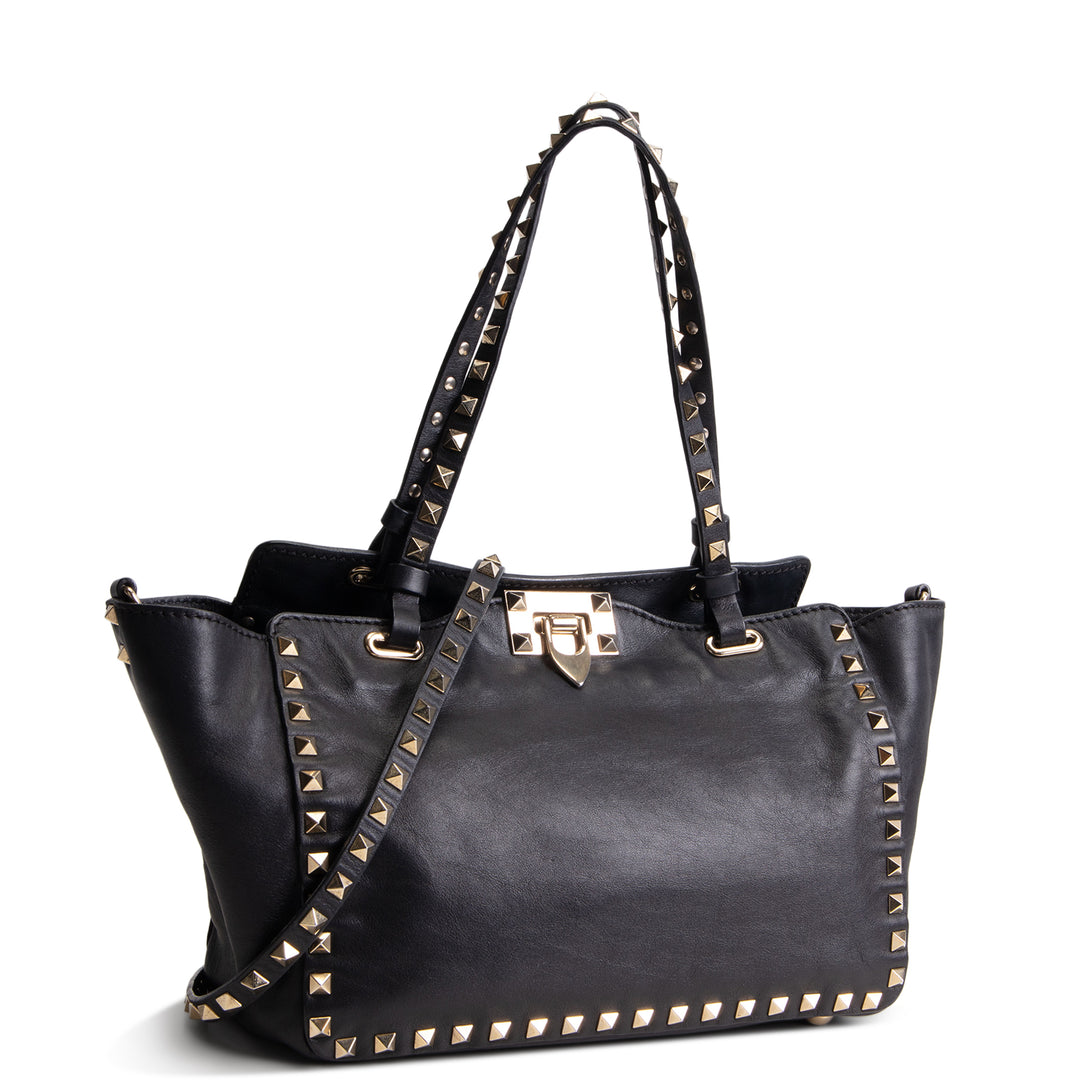 VALENTINO Rockstud Top Handle Bag - Black OUTLET FINAL SALE
