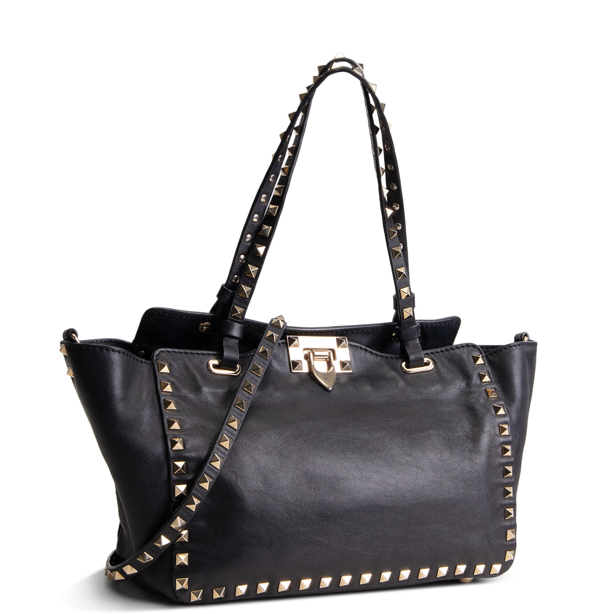 VALENTINO Rockstud Top Handle Bag - Black OUTLET FINAL SALE