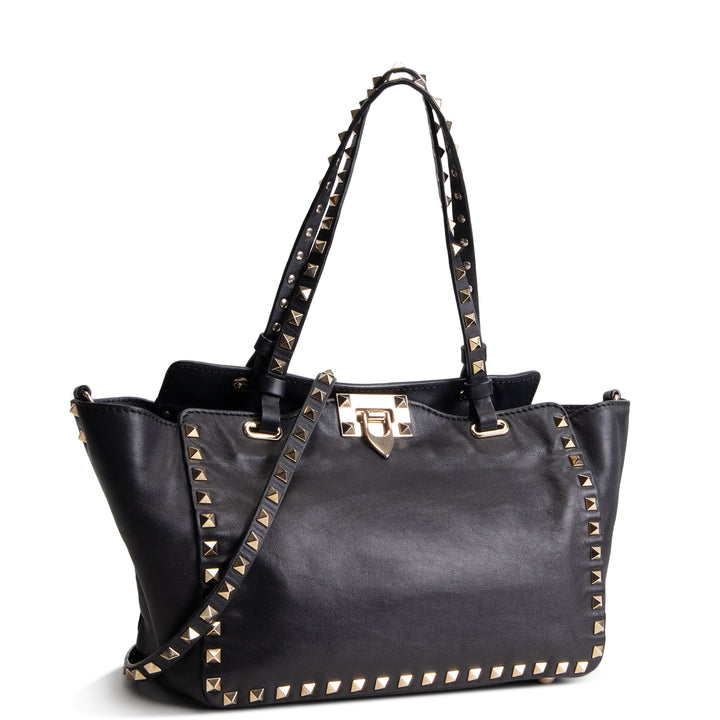 VALENTINO Rockstud Top Handle Bag - Black OUTLET FINAL SALE