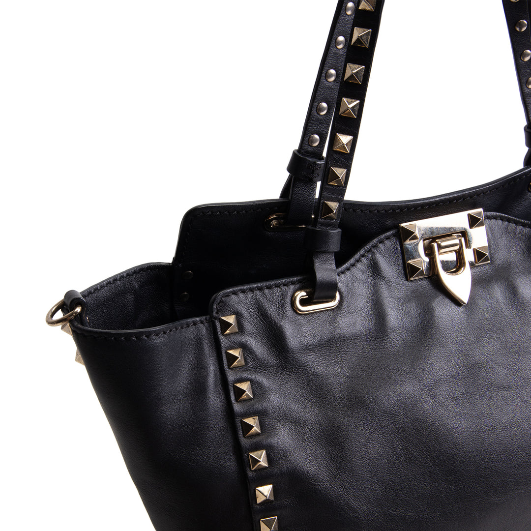 VALENTINO Rockstud Top Handle Bag - Black OUTLET FINAL SALE