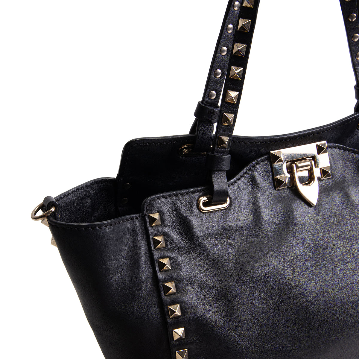 VALENTINO Rockstud Top Handle Bag - Black OUTLET FINAL SALE