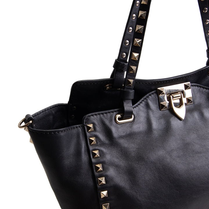 VALENTINO Rockstud Top Handle Bag - Black OUTLET FINAL SALE