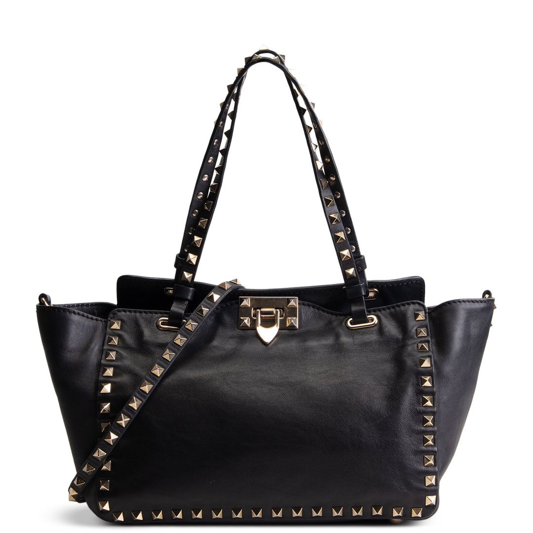 VALENTINO Rockstud Top Handle Bag - Black OUTLET FINAL SALE