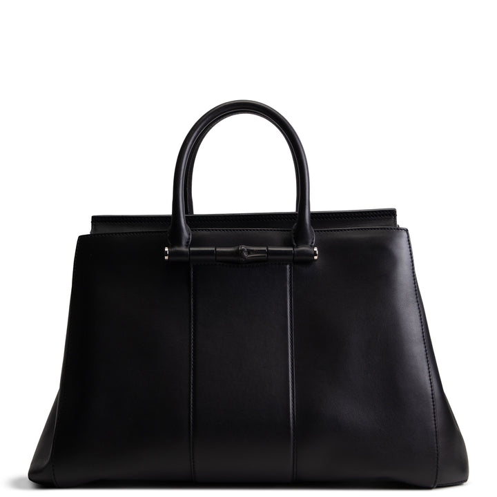 GUCCI Leather Lady Bamboo Tote - Black OUTLET FINAL SALE