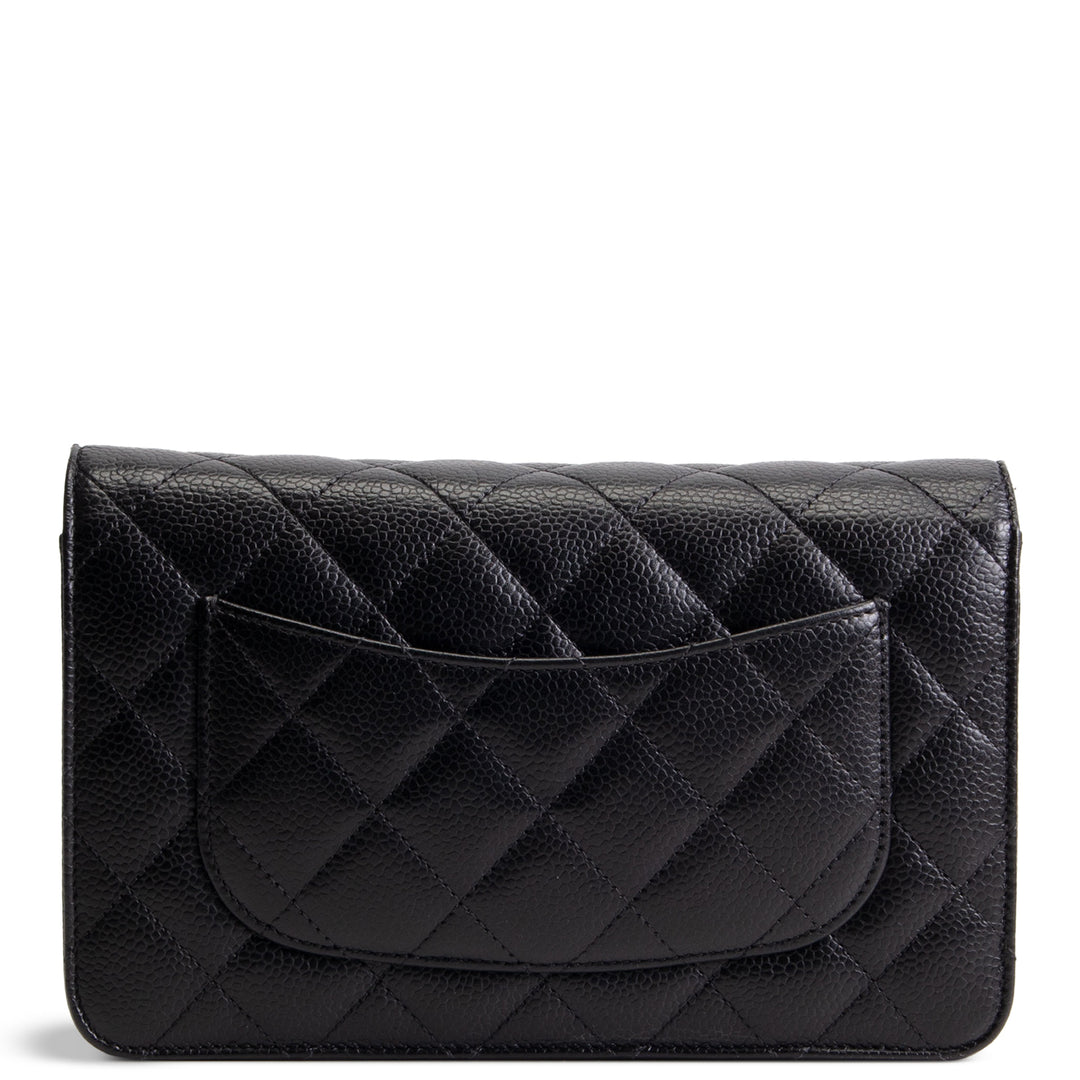 CHANEL Caviar Wallet on Chain - Black