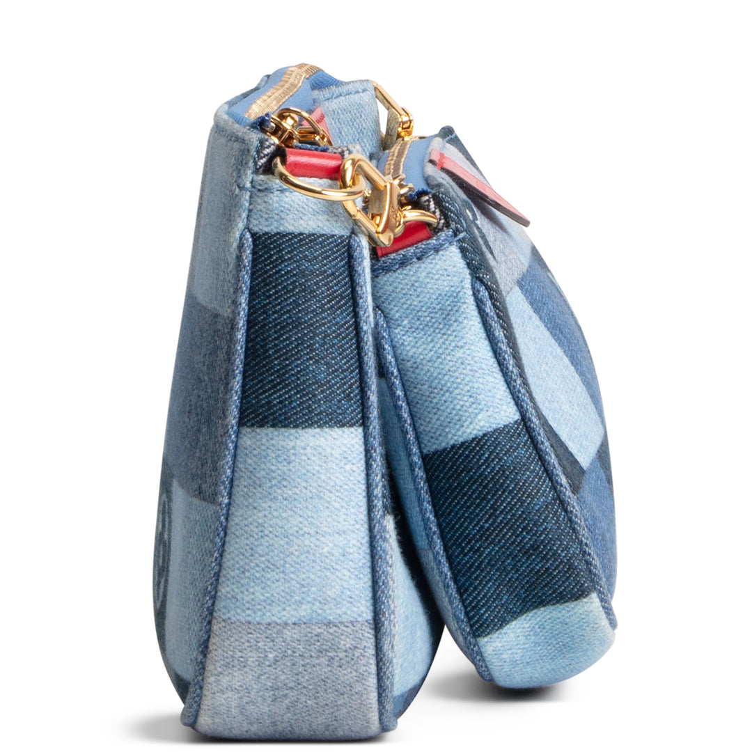 LOUIS VUITTON Damier Denim Patchwork Multi Pochette Accessoires - Blue/Red