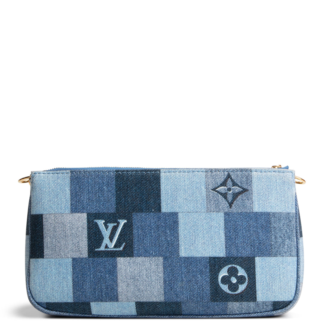 LOUIS VUITTON Damier Denim Patchwork Multi Pochette Accessoires - Blue/Red