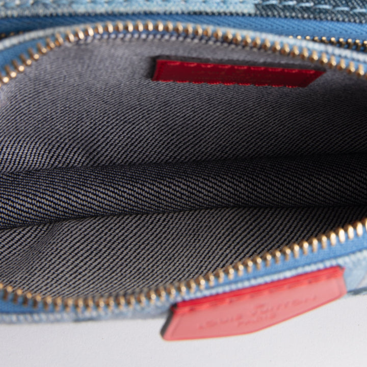 LOUIS VUITTON Damier Denim Patchwork Multi Pochette Accessoires - Blue/Red