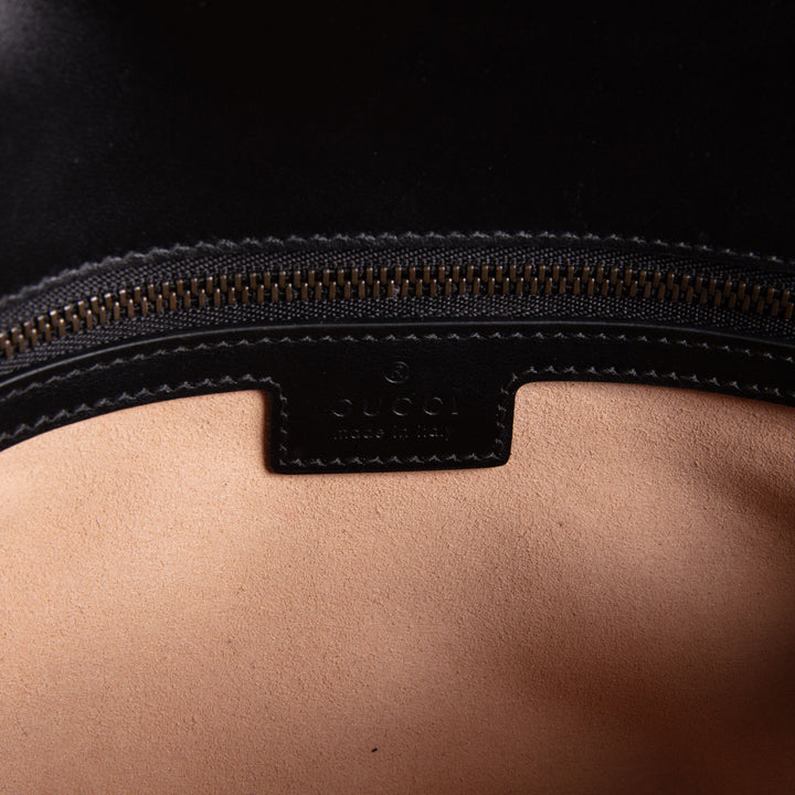 GUCCI Leather Marmont Small Flap Bag - Black