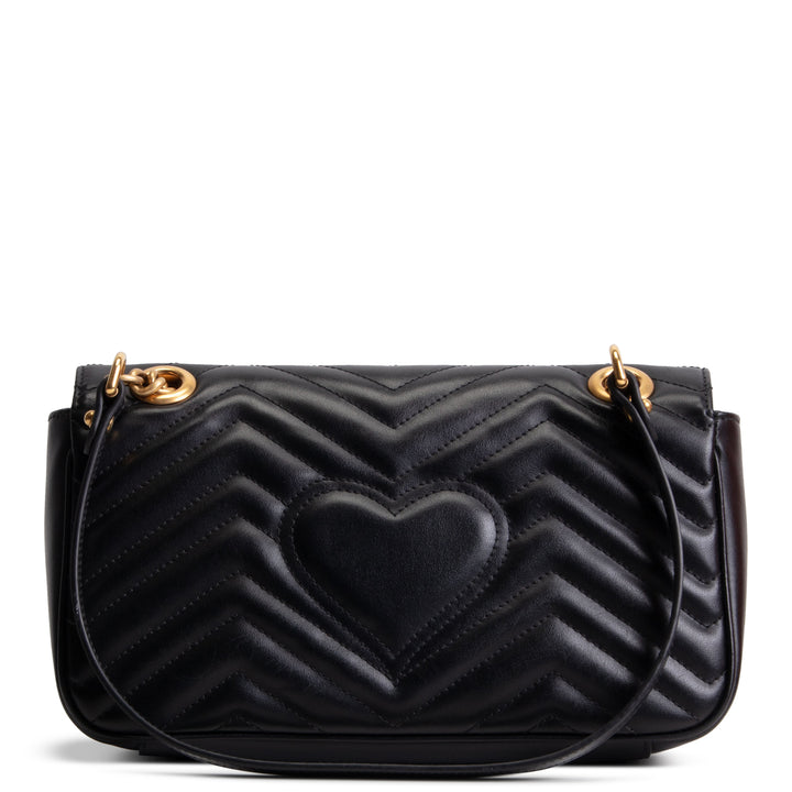 GUCCI Leather Marmont Small Flap Bag - Black