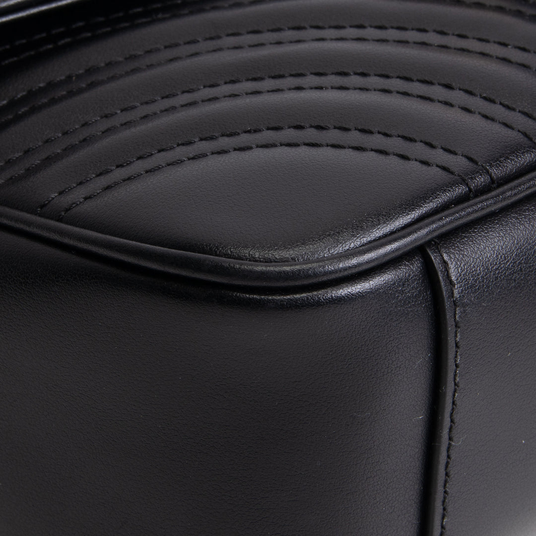 GUCCI Leather Marmont Small Flap Bag - Black