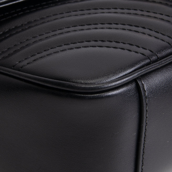 GUCCI Leather Marmont Small Flap Bag - Black