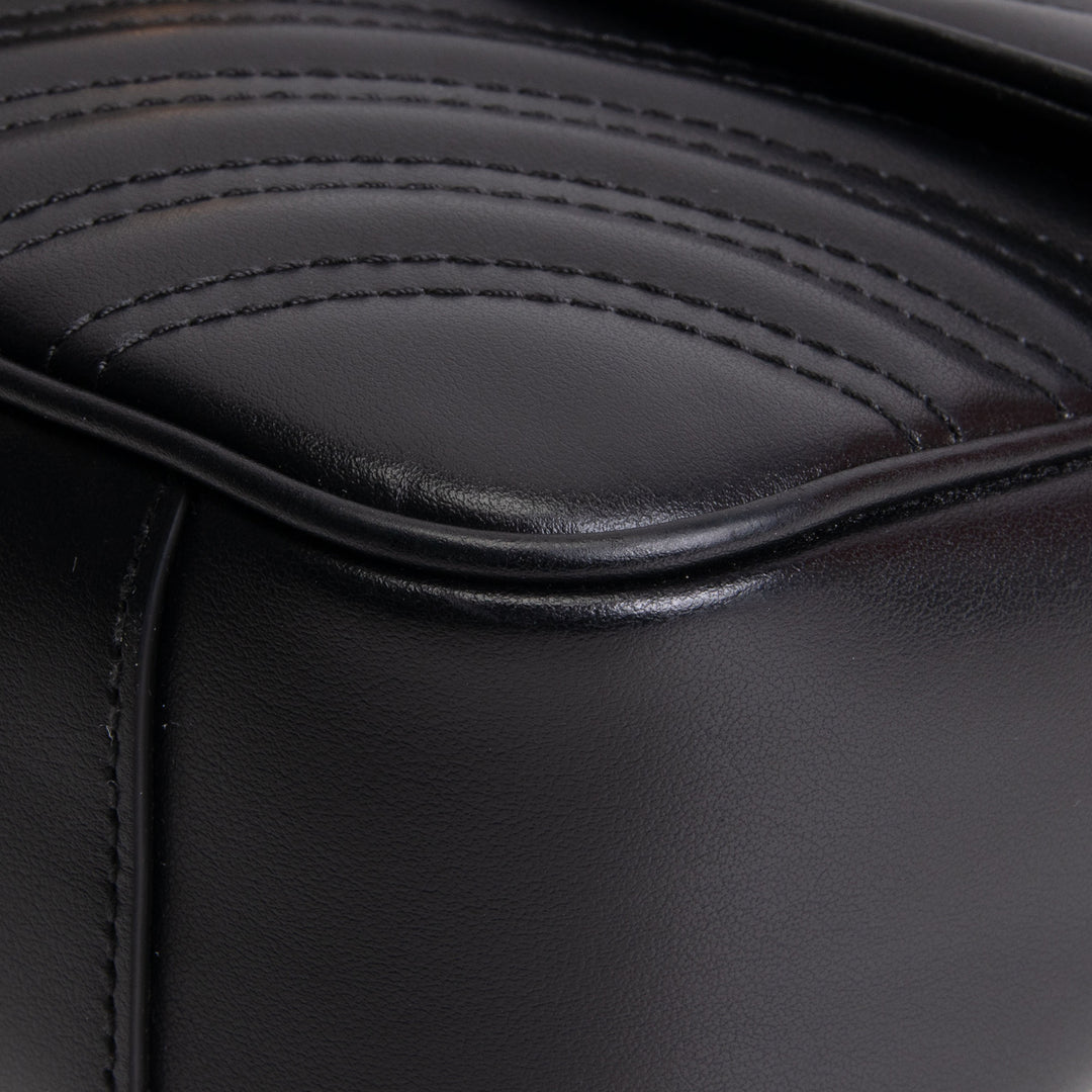 GUCCI Leather Marmont Small Flap Bag - Black