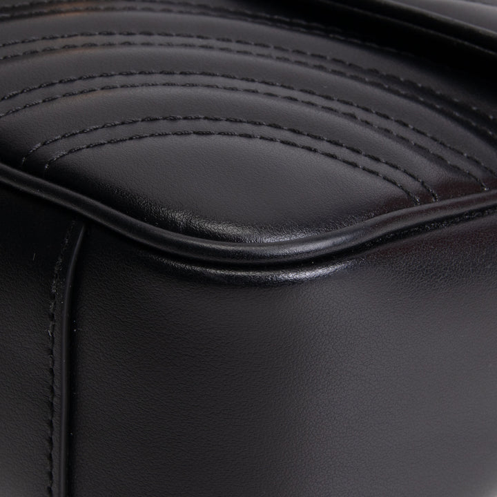 GUCCI Leather Marmont Small Flap Bag - Black