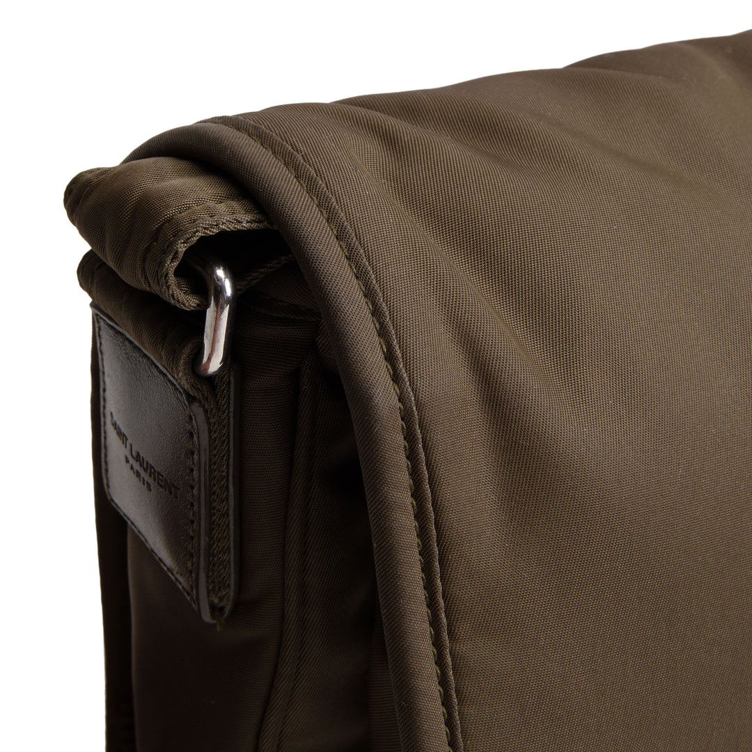 SAINT LAURENT Nylon Niki Messenger Bag - Olive Green