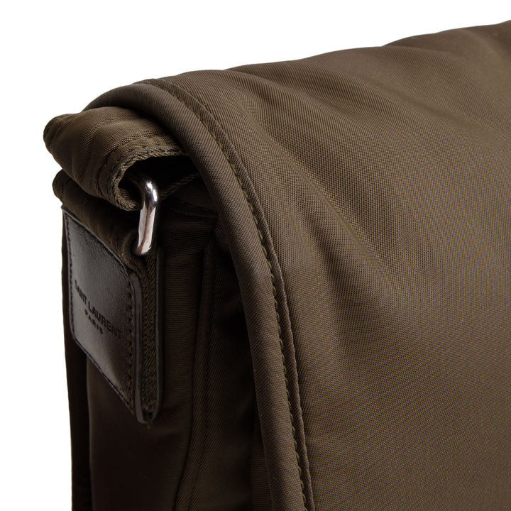 SAINT LAURENT Nylon Niki Messenger Bag - Olive Green