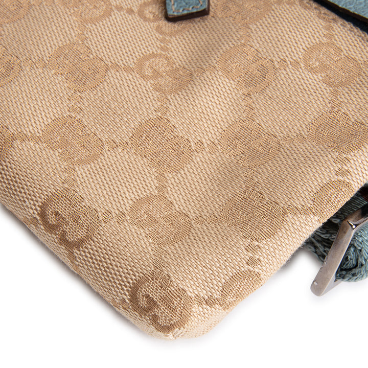 GUCCI GG Canvas Double Belt Bag