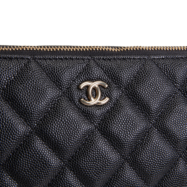 CHANEL Caviar Large O-Case - Black