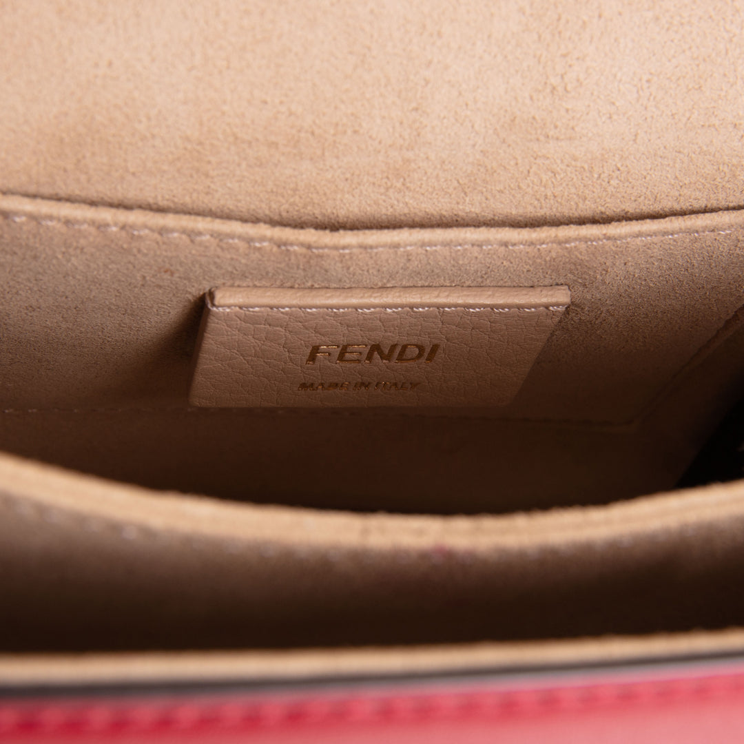 FENDI FF Embossed Kan I Shoulder Bag - Red