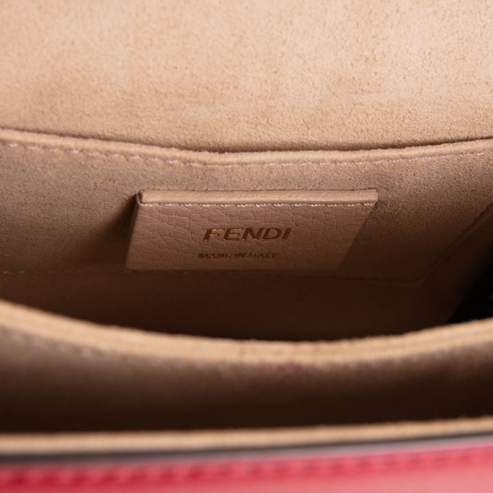 FENDI FF Embossed Kan I Shoulder Bag - Red