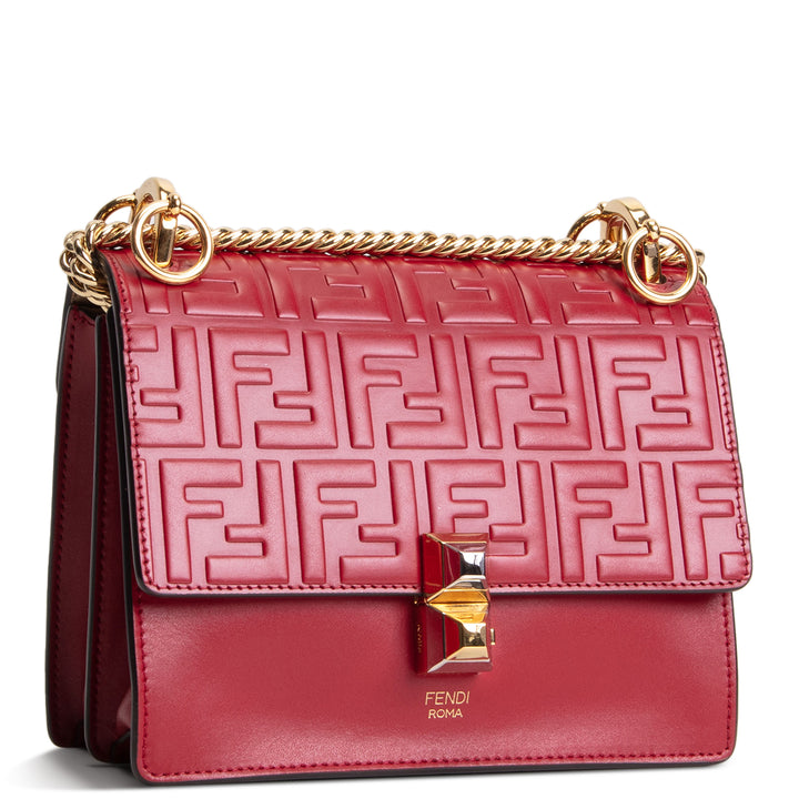 FENDI FF Embossed Kan I Shoulder Bag - Red