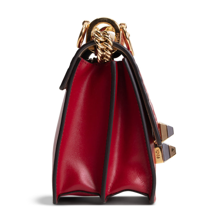 FENDI FF Embossed Kan I Shoulder Bag - Red