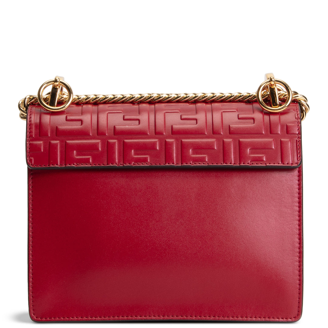 FENDI FF Embossed Kan I Shoulder Bag - Red