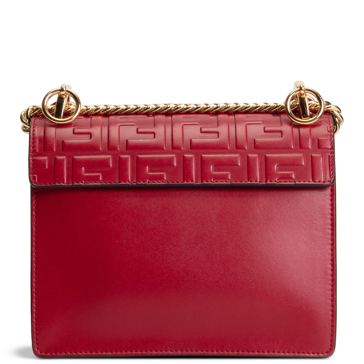 FENDI FF Embossed Kan I Shoulder Bag - Red