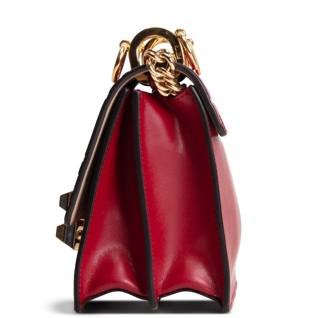 FENDI FF Embossed Kan I Shoulder Bag - Red