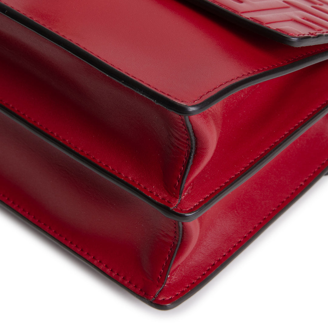 FENDI FF Embossed Kan I Shoulder Bag - Red