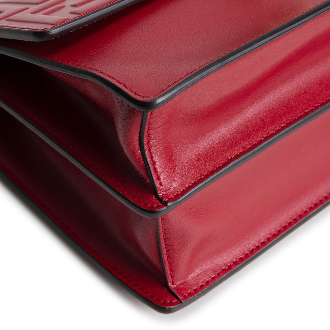 FENDI FF Embossed Kan I Shoulder Bag - Red