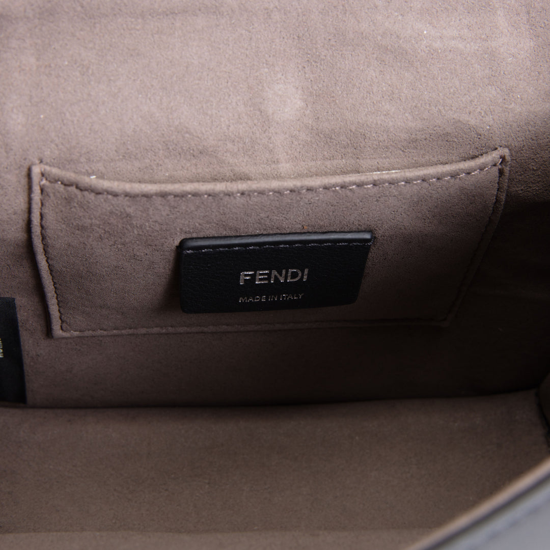 FENDI Leather Kan I F Shoulder Bag - Black