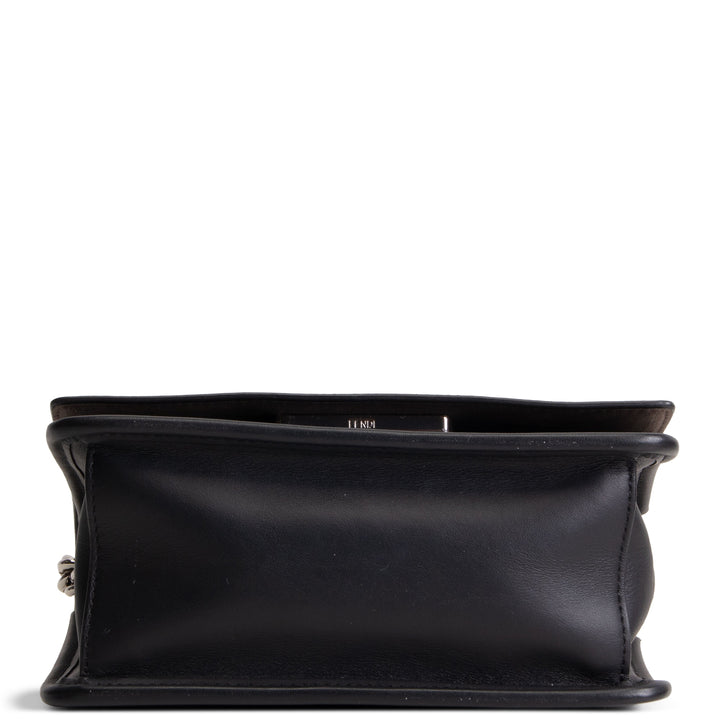 FENDI Leather Kan I F Shoulder Bag - Black