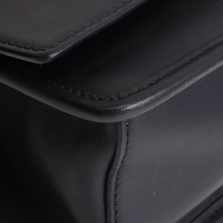 FENDI Leather Kan I F Shoulder Bag - Black
