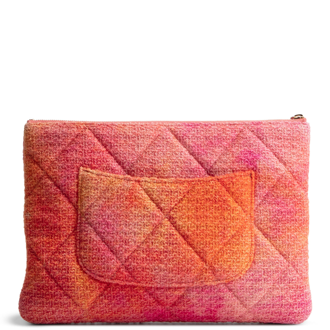 CHANEL Tweed Chanel 19 Cosmetic Case - Coral/Pink