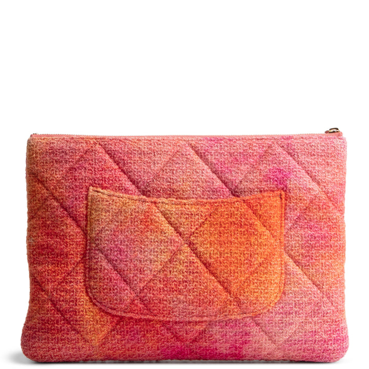CHANEL Tweed Chanel 19 Cosmetic Case - Coral/Pink