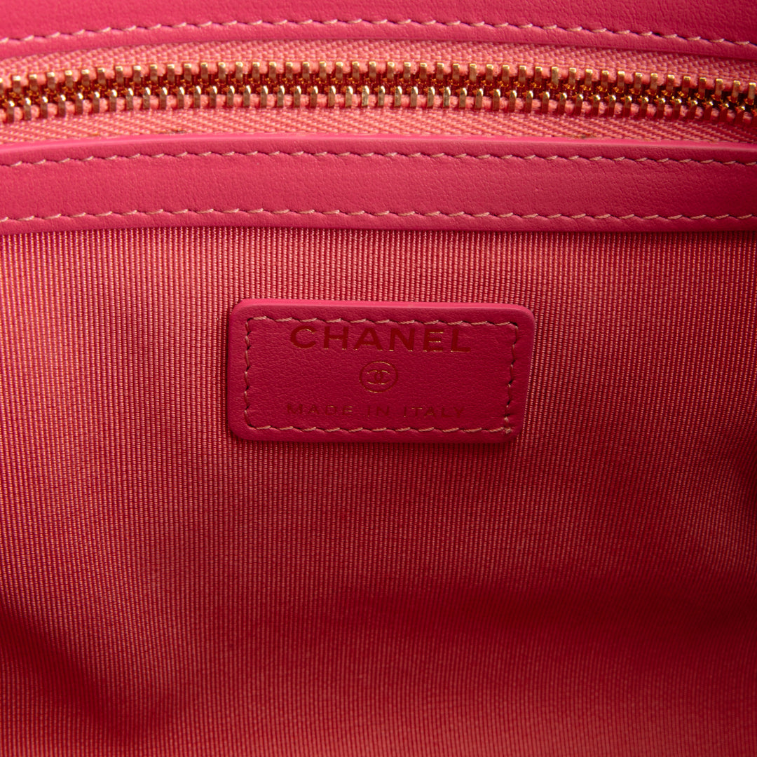 CHANEL Tweed Chanel 19 Cosmetic Case - Coral/Pink