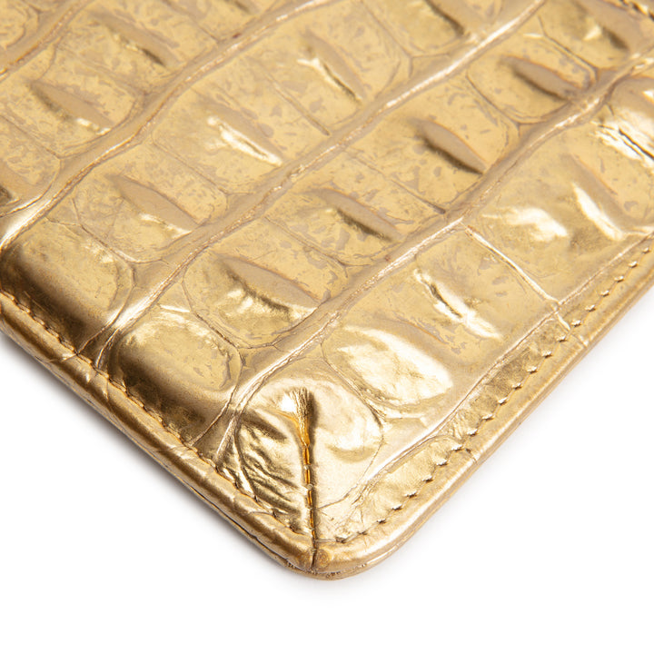 CHANEL Gold Crocodile Long Wallet