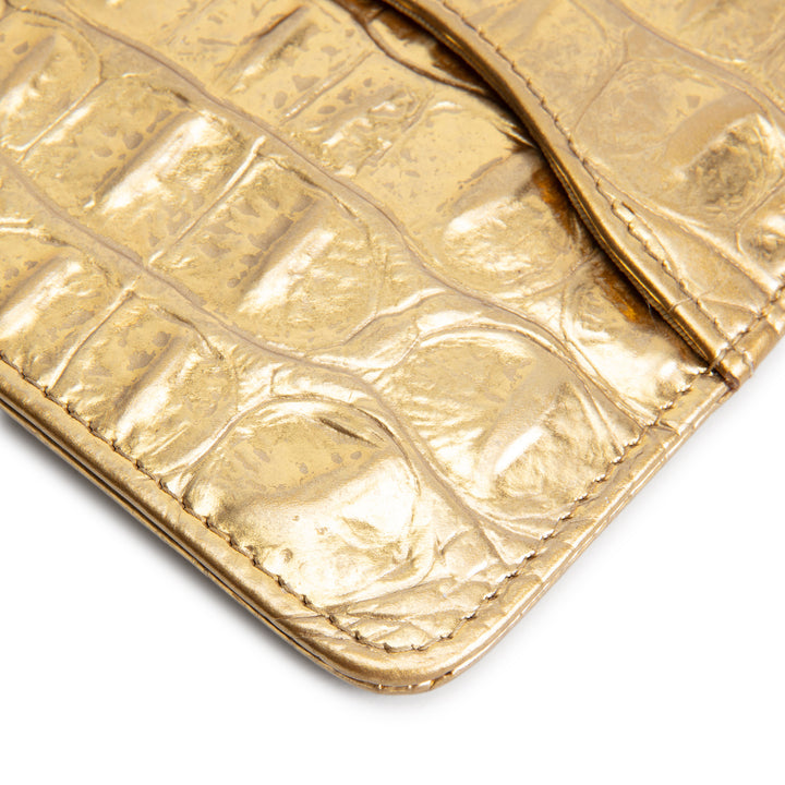 CHANEL Gold Crocodile Long Wallet