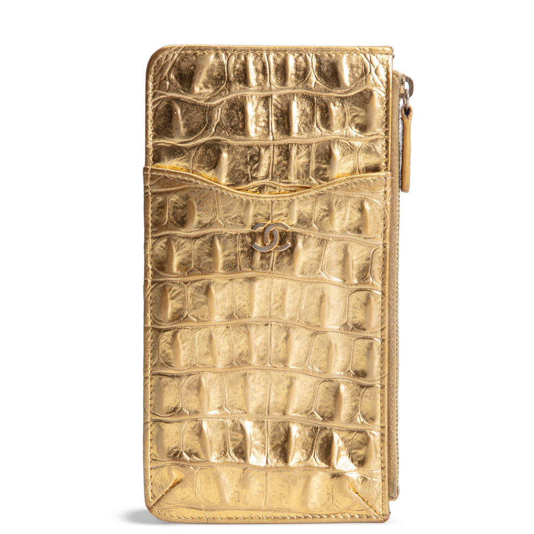CHANEL Gold Crocodile Long Wallet