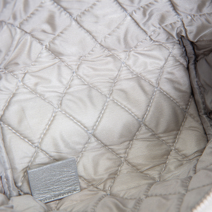 CHANEL Silver Quilted Leather Reissue Cosmetic Pouch