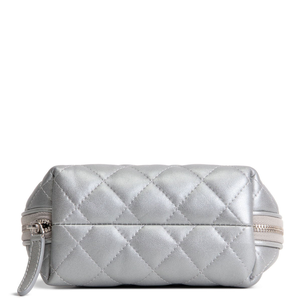 CHANEL Silver Quilted Leather Reissue Cosmetic Pouch