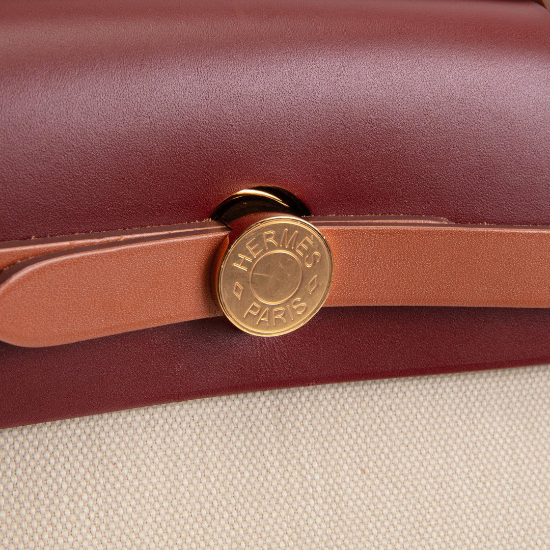HERMES Military Toile Vache Hunter Herbag Zip 31