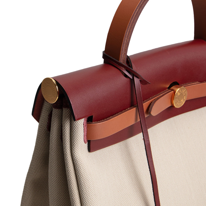 HERMES Military Toile Vache Hunter Herbag Zip 31