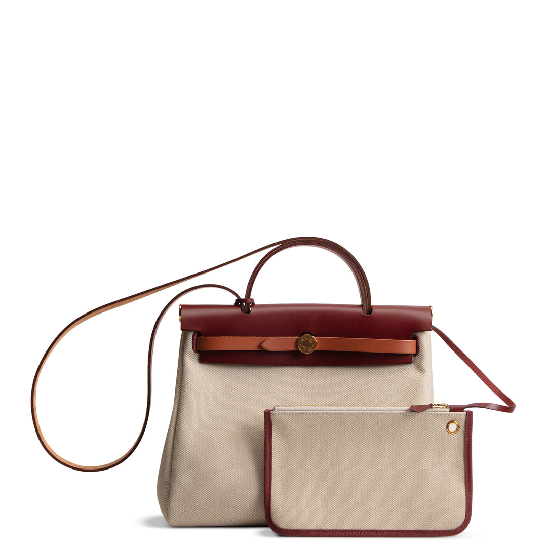 HERMES Military Toile Vache Hunter Herbag Zip 31