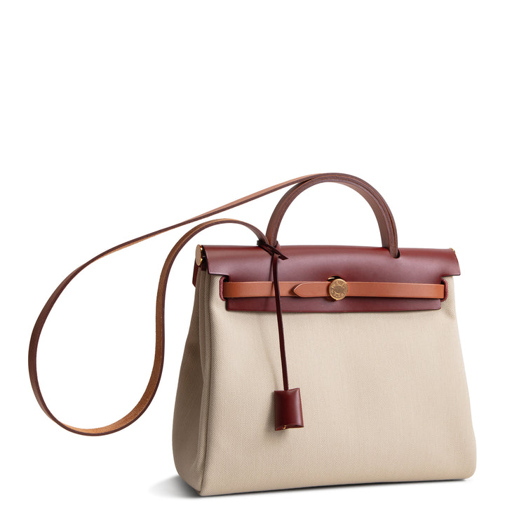 HERMES Military Toile Vache Hunter Herbag Zip 31